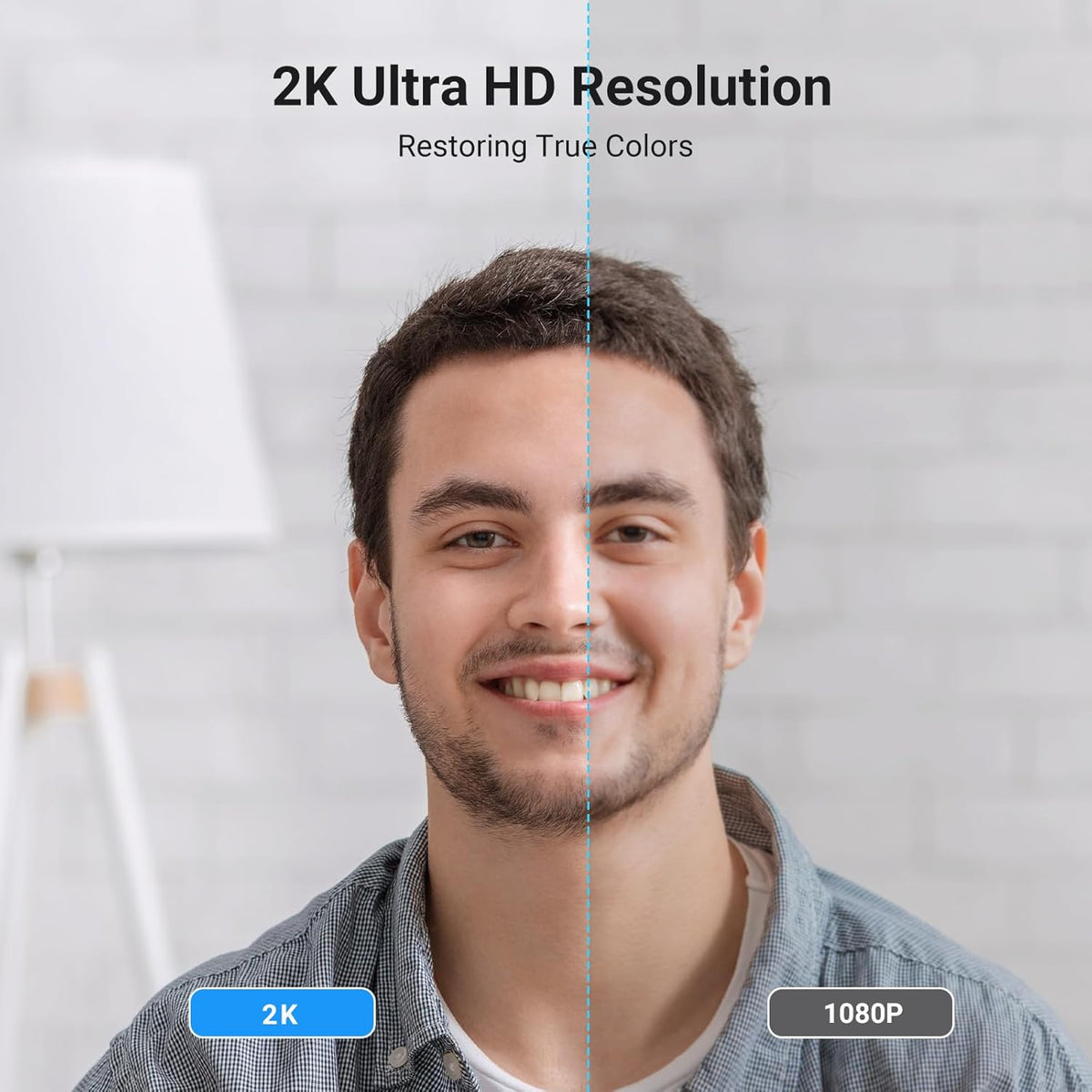 UGREEN 2K Webcam for PC Ultra HD 1080P Computer Webcam with Microphone, PC Camera with Privacy Cover, USB Web Camera for Streaming, Conference, Video Calling, Zoom, Skype, Teams, FaceTime, Grey