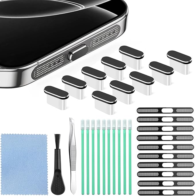USB C Dust Plug and Speaker Cover, Type C Charging Protector Port Cover