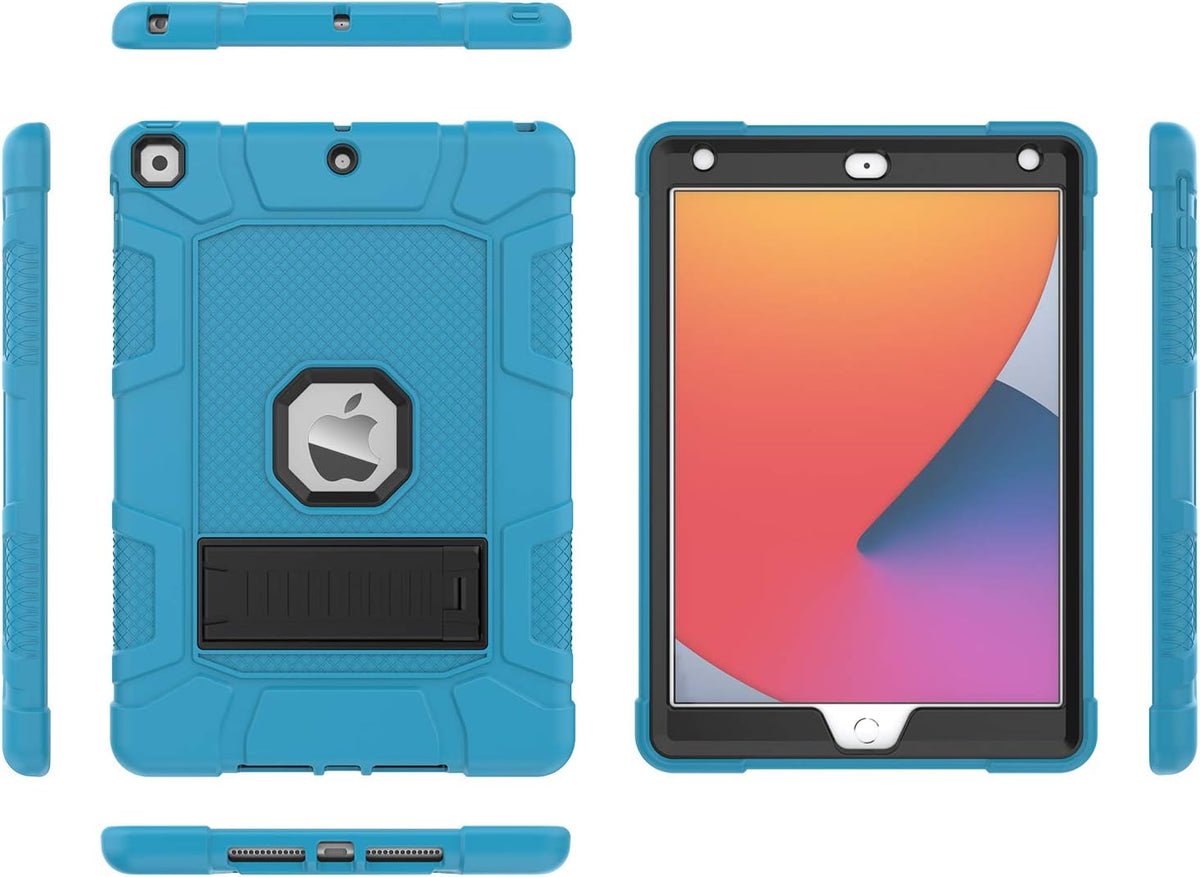 Rantice iPad 9th Generation Case, iPad 8th Generation Case, iPad 7th Generation Case, Hybrid Shockproof Drop Protection Cover with Kickstand for iPad 10.2'' 2021/2020/2019 Released (Steel Blue+Black)