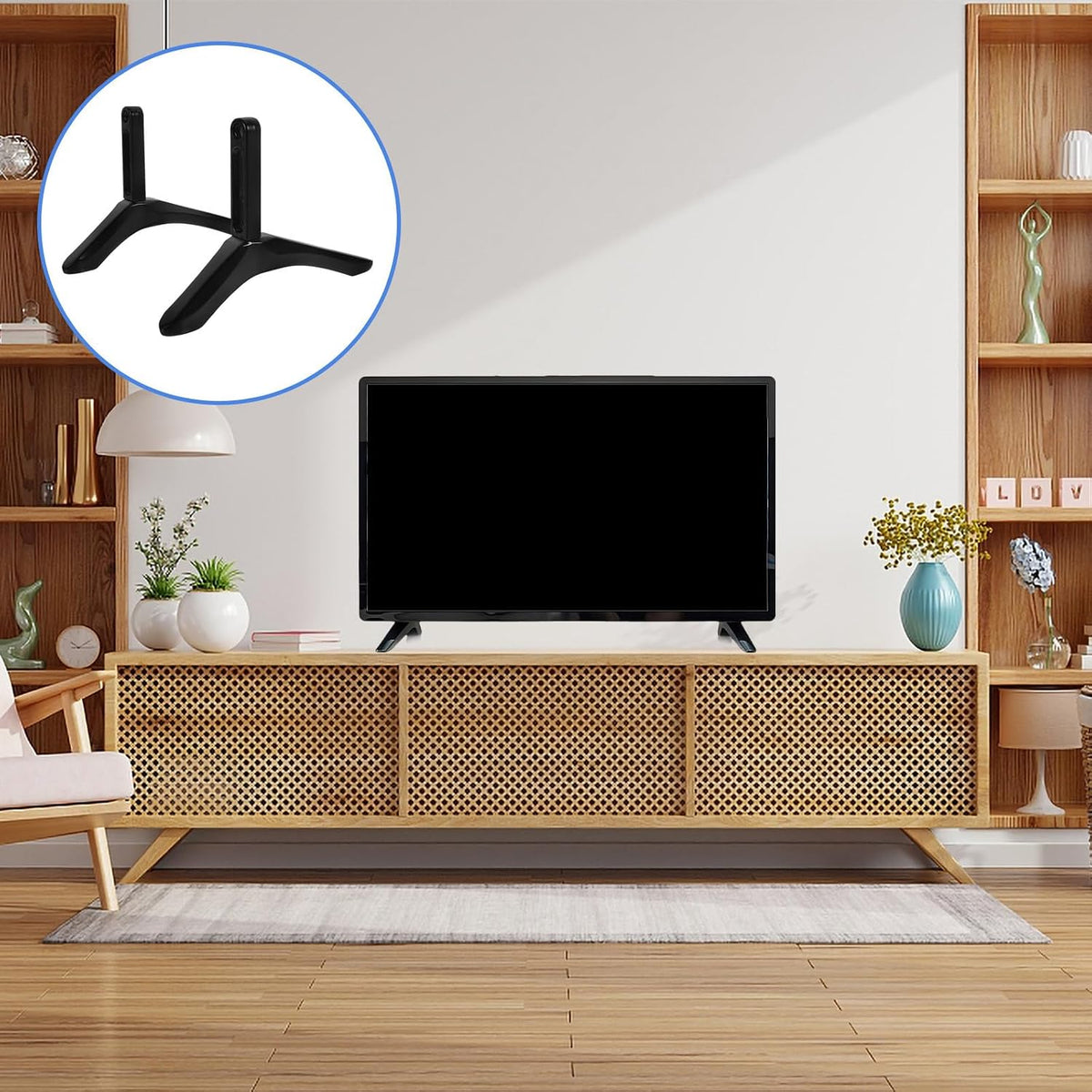 BESPORTBLE Tv Stand Replacement Bracket Ergonomic Stable Tv Support Base Simple Installation with Welded Construction