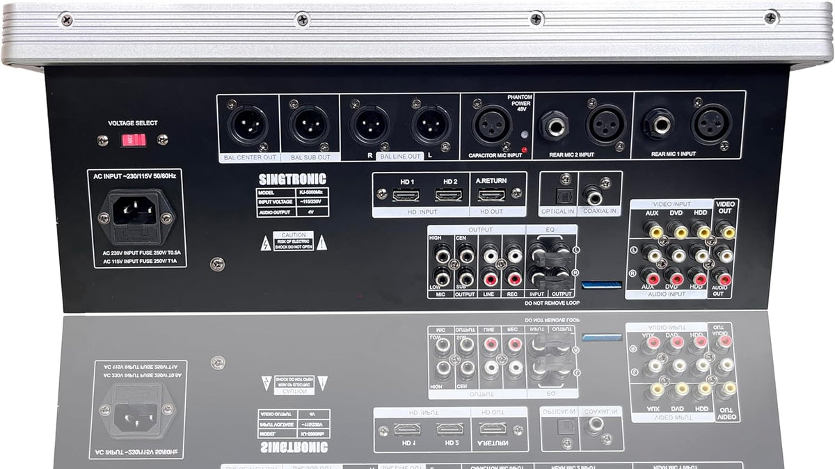 Singtronic KJ-5000Mix Professional Karaoke Console Mixer | HDMI ARC, Optical, Bluetooth, USB Recording, 8-Band EQ, Anti-Feedback, BBE DSP Processor, Rack-Mountable DJ/KJ Mixer