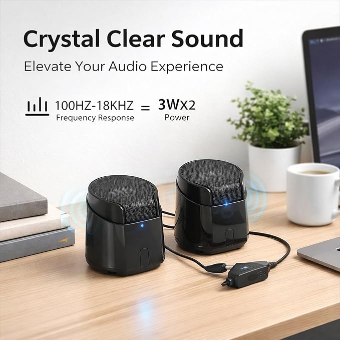 D2 USB Powered Speaker Home Portable Wired Speaker Subwoofer Multimedia Speakers for Computer Phone Laptop