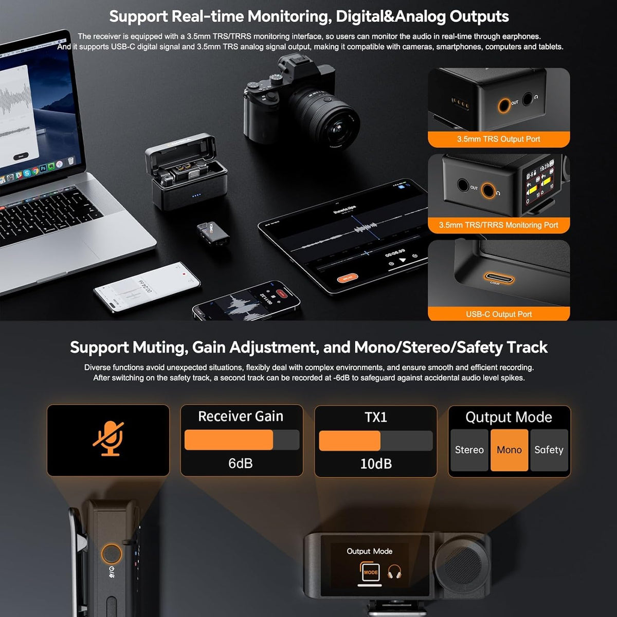 COMICA BooMax Wireless Lavalier Microphone for Cameras, Smartphones, 2.4G Internal Dual Lapel Mic with 32G Storage,Noise Cancellation,IPS Touchscreen for Vlogs, Interviews, Live Streamings,TikTok