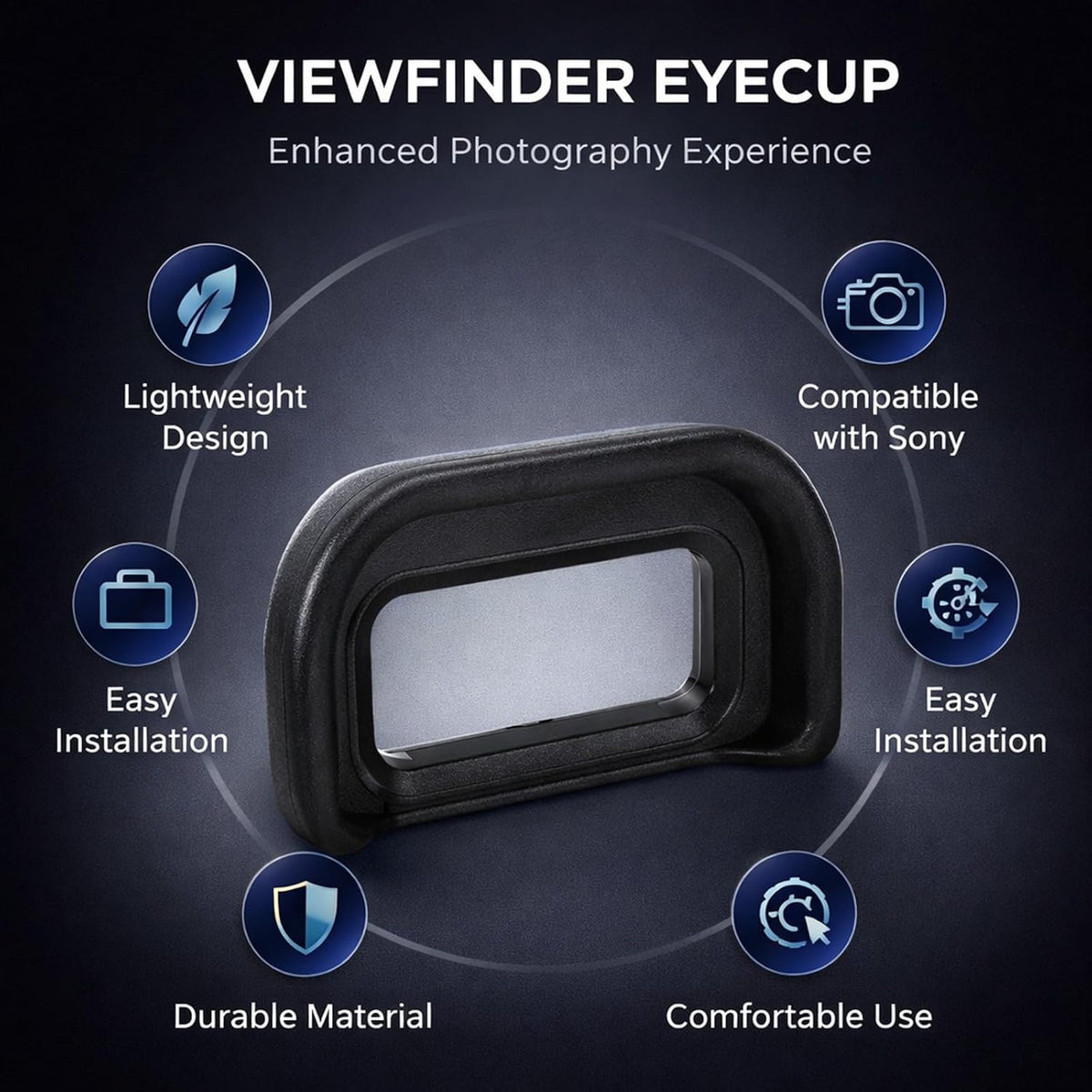 A6600 A6500 A6400, Viewfinder Eyecup Kit for Plastic Rubber Material, Lightweight - Protects Optical Viewfinder