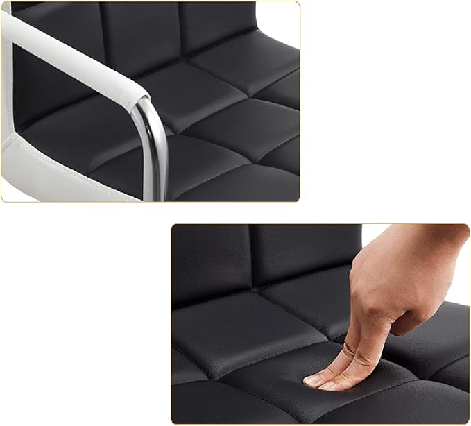Mlaea Desk Task Dining Chair Height Adjustable Conference Reception Work Chair with Rolling Wheels Gaming Club Bar Chair 38 * 44-56CM(Color:#1)
