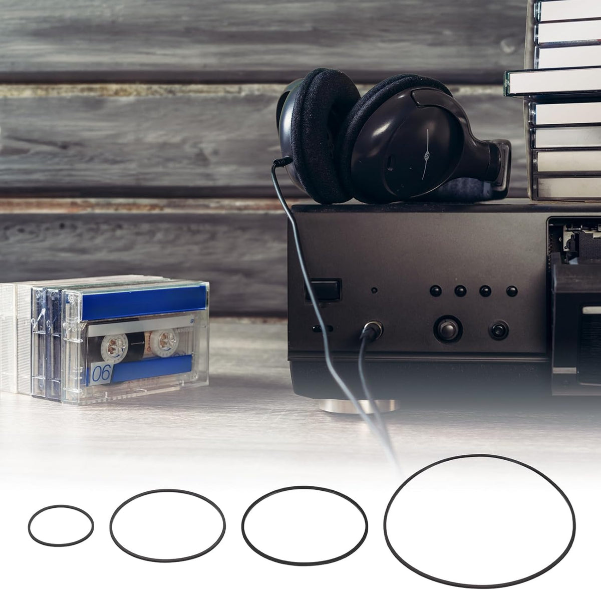 30 40-135mm Cassette Cassette 1mm uxcell Pcs Recorder Rubber Belts, Folded Length Recorder Belts Machine Repair Mix