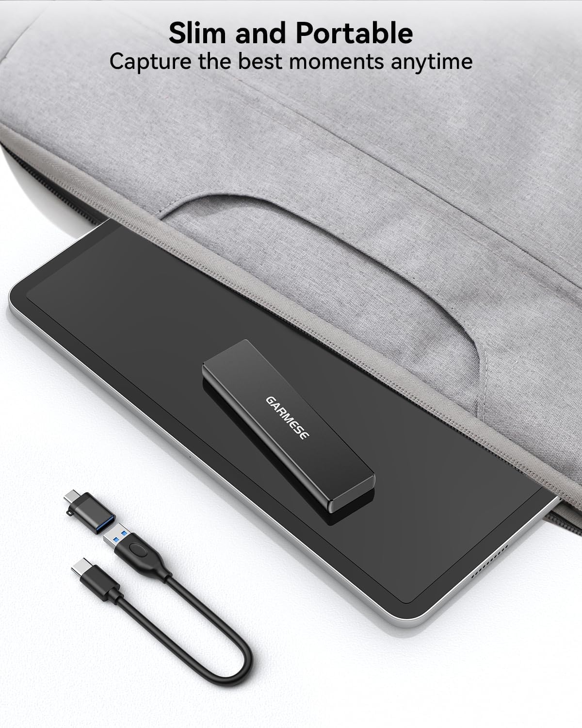 External SSD 512GB Portable SSD Speed Up to 1000MB/s USB 3.2 Gen 2, External Solid State Drives with Type-C Cable, Portable Solid State Drive for PC Mac Game Console