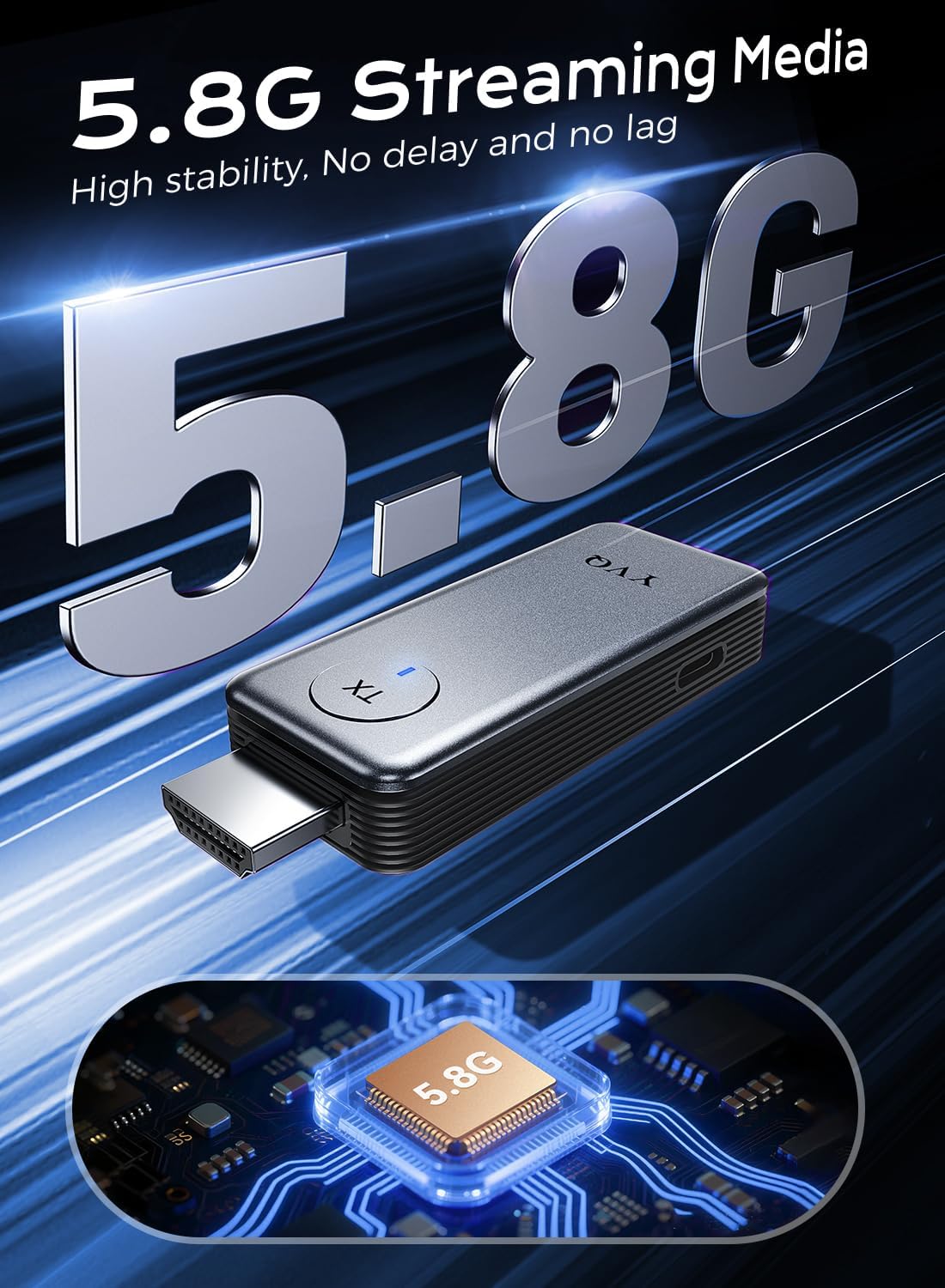 2025 Upgraded Wireless HDMI Transmitter and Receiver, 4K Decode 1080P Output,2.4G/5G Plug&Play Portable HDMI Wireless for Streaming Video and Audio to Monitor from Laptop/TV Box