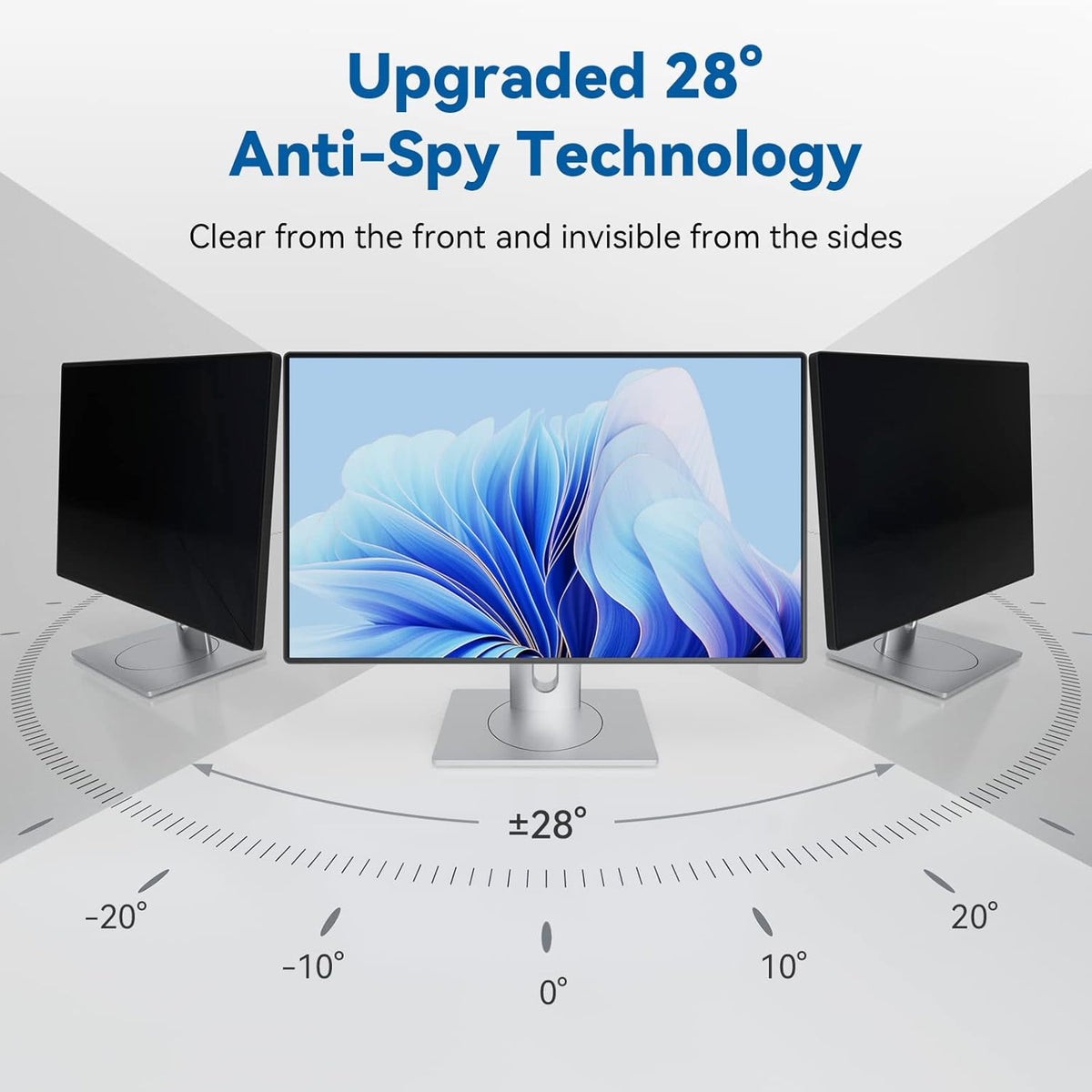 IPROKKO [2-Pack] 20 Inch Computer Privacy Screen Filter for 16:10 Widescreen Monitor, Removable 20in Anti Blue Light Glare Privacy Shield, Anti Spy Security Protector for Hp Dell Asus Acer Samsung