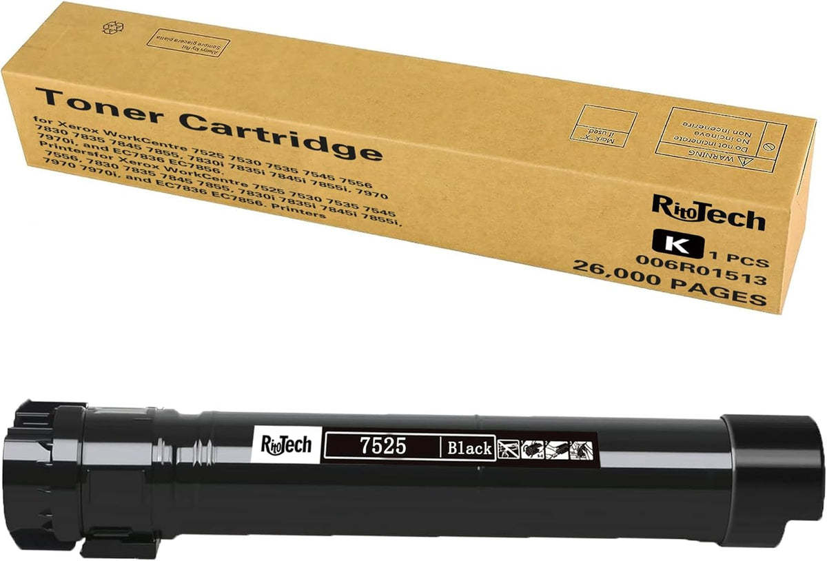 006R01513 Toner Cartridge Replacement for Xerox WorkCentre 7525 7530 7535 7545 7556 7830 7835 7845 7855 - Extra High Capacity Up to 26,000 Pages,1 Pack,with Upgraded Chip,No Fading,No Streak
