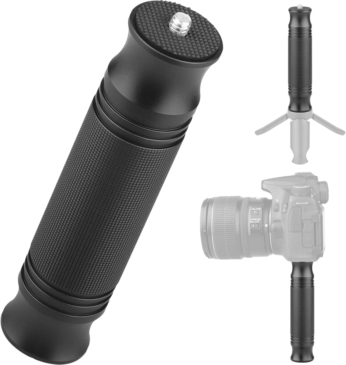ChromLives Camera Handle Grip Support Mount Universal Handlegrip Camera Stabilizer with 1/4 inches Male Screw for Digital Video Cameras Camcorder Action LED Light Phone