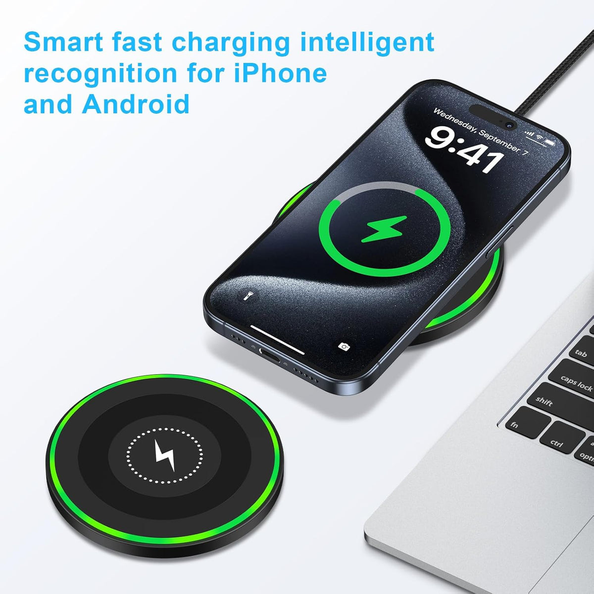 Samsung Wireless Charger Android Charger Fast Charging Pad Wireless Phone Charger Android Charging Station Mat for Samsung Galaxy S25 Ultra S25 Edge S24 S23 S22 S21, iPhone 16 Pro Max 16e 15 14 13