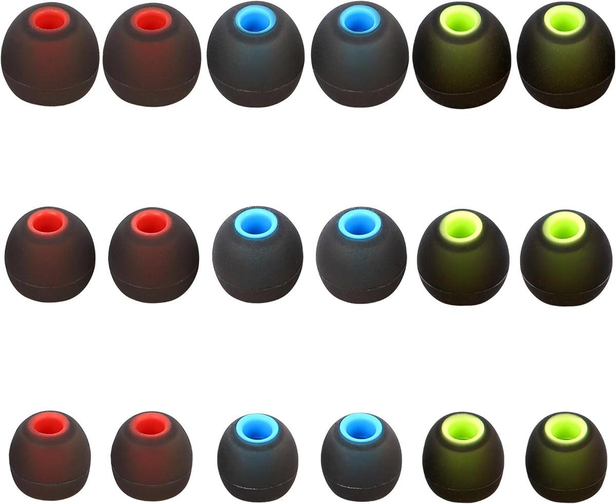 Silicone Replacement Earbud Tips Ear Tips Fit Most in-Ear Earbuds(Inner Hole 3.8mm -5.1mm) Headphone Rubber Tips Earbud Covers 9 Pairs S M L