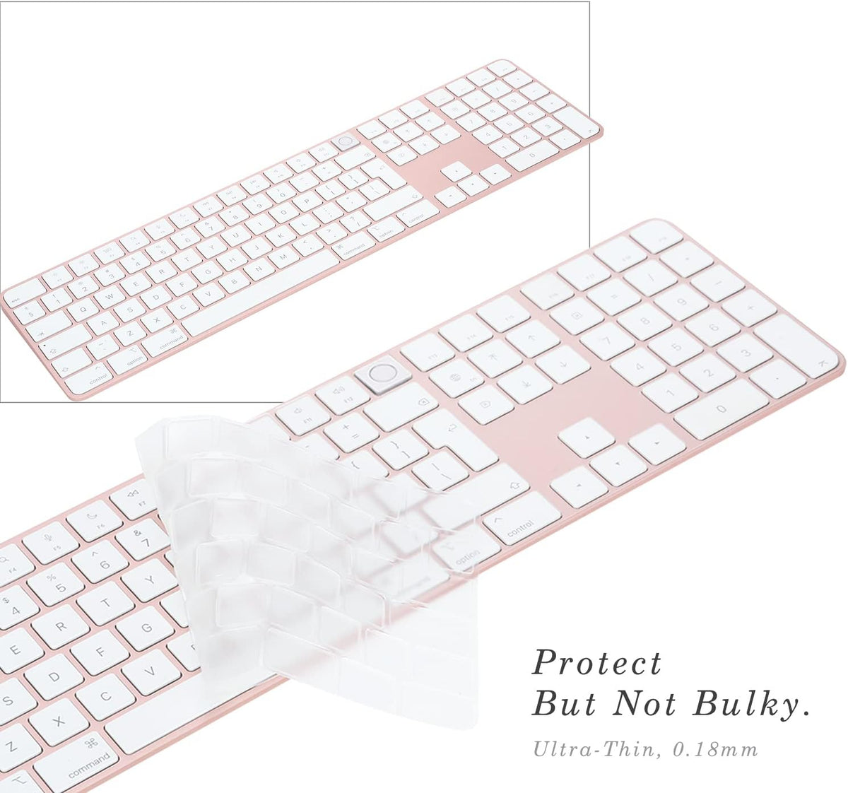 [Not for 2024 Release A3119] Keyboard Cover for iMac Magic Keyboard (Europe Layout 7 Shape Enter Key)(Model A2520, Touch ID Version, with Numeric Key) Ultra Thin Clear Protector Skin