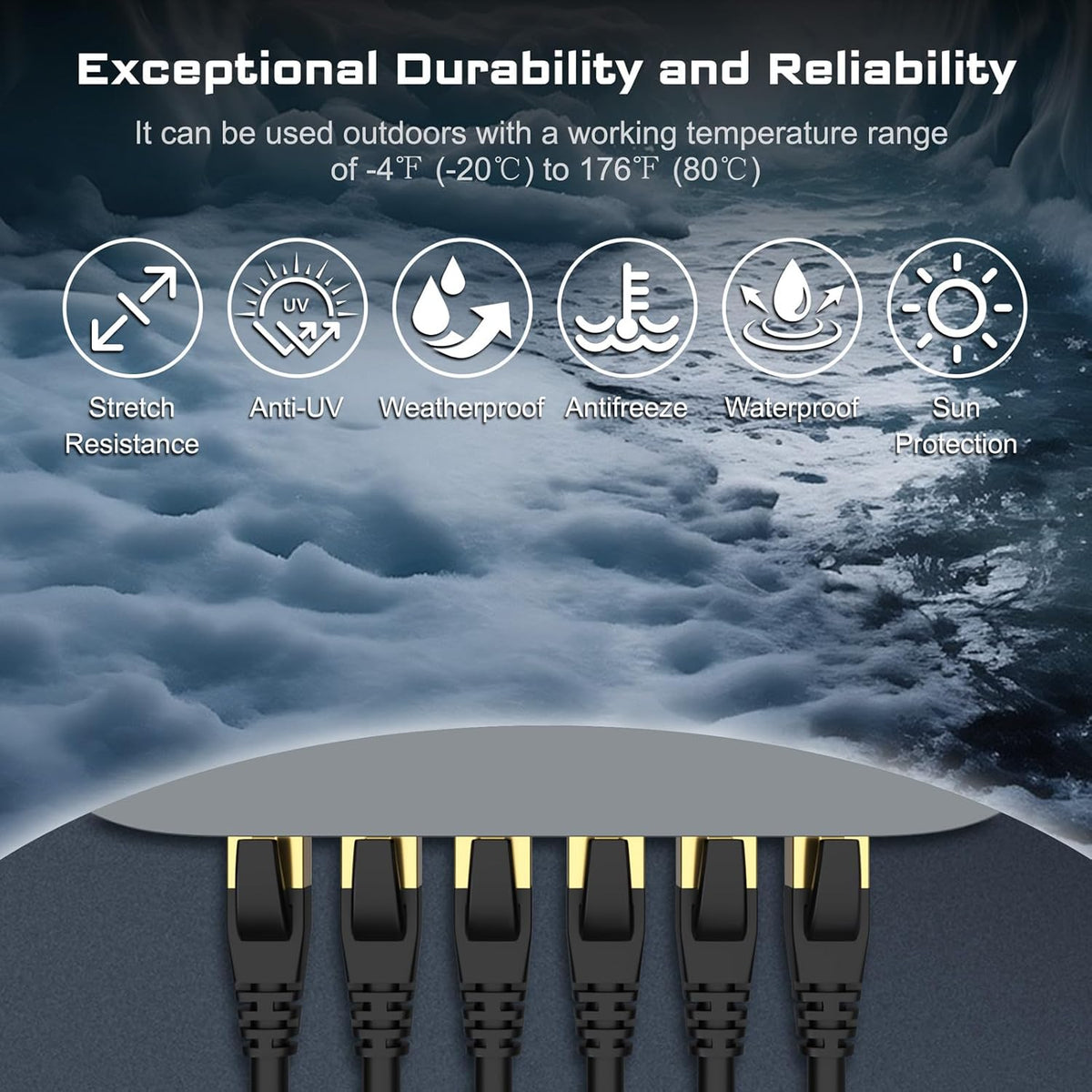 8 40Gbps 2000MHz, 6FT Cat7 Cat6 Cat5e Cat5, RJ45 DbillionDa Cat Ethernet Cable Supports High-Speed Cable, Heavy-Duty