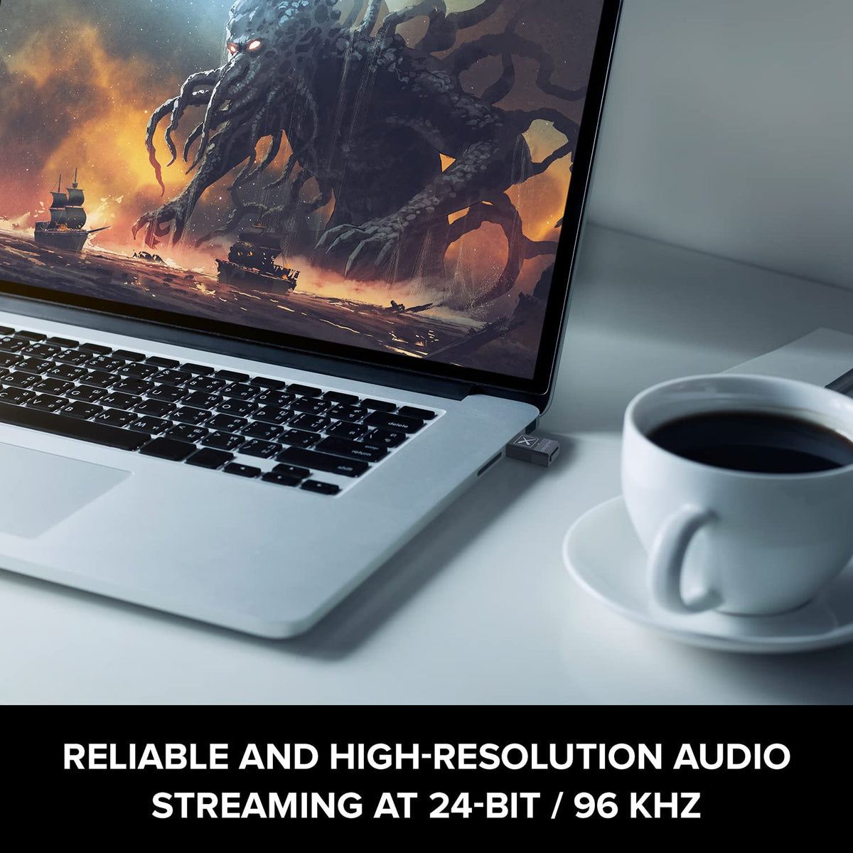 Creative BT-W5 Smart Bluetooth 5.3 Audio Transmitter with aptX Adaptive, High-Resolution 24-bit / 96 kHz Audio, Device-Switching Function, Works with PC/Mac/Gaming Consoles