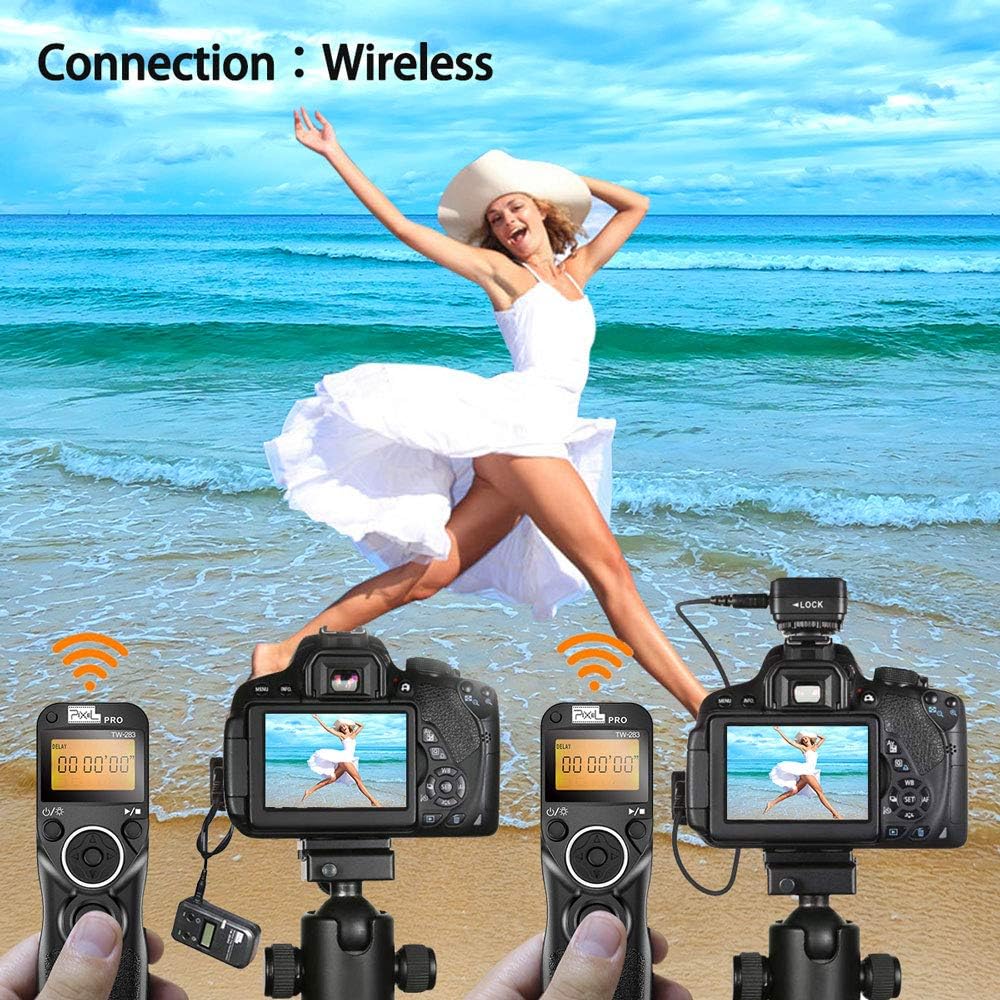Remote Shutter Compatible for Canon, PIXEL Wireless Shutter Release Timer Remote Control E3/N3 Compatible for Canon Eos 1D 5D Mark IV 5D 6D 7D Mark R5 R6 50D 40D 30D 20D 10D D60 RP XT T7i 500D 90D