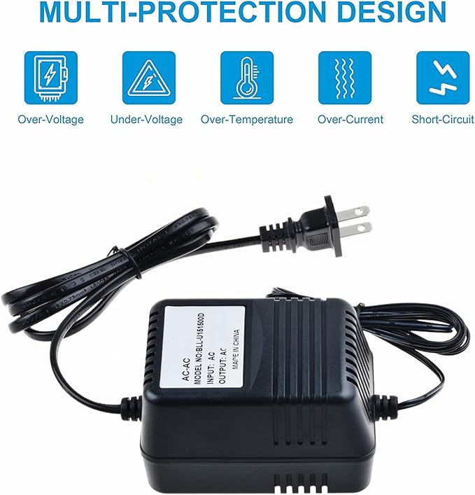 AC/AC Adapter for X Rocker XRocker 521231 Game Gaming Chair AC10V 10VAC 10V - 12V 1A - 1.2A - 2A Direct Plug-in Class 2 Transformer Power Supply Cord Charger (with AC 10-12V Output)