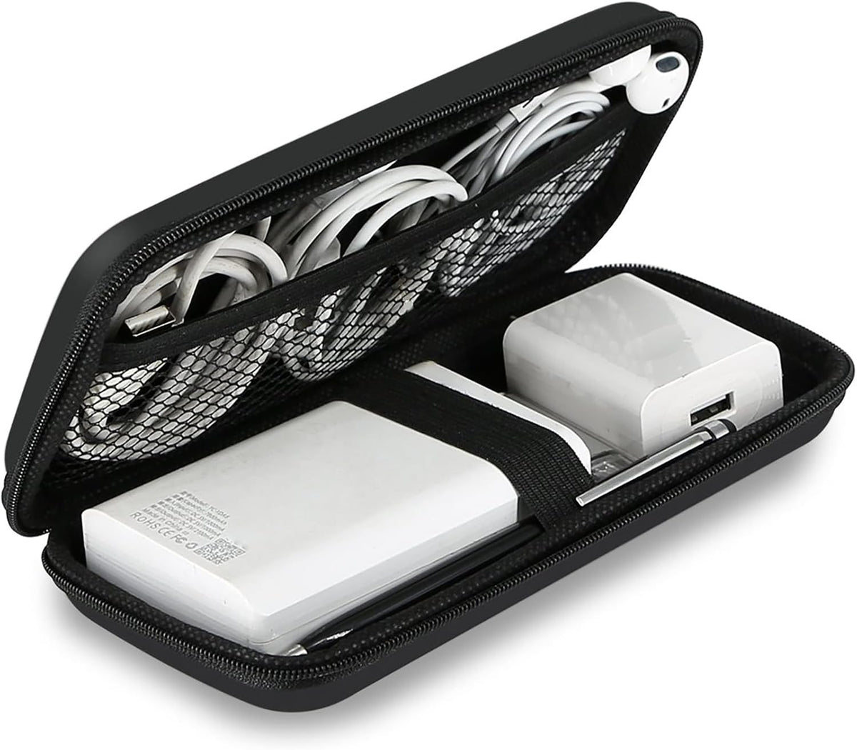 6.5x3.2x1 inch iMangoo Travel Essential Electronics Organizer Pouch Charger Case, Shockproof Dual Zipper Power Bank