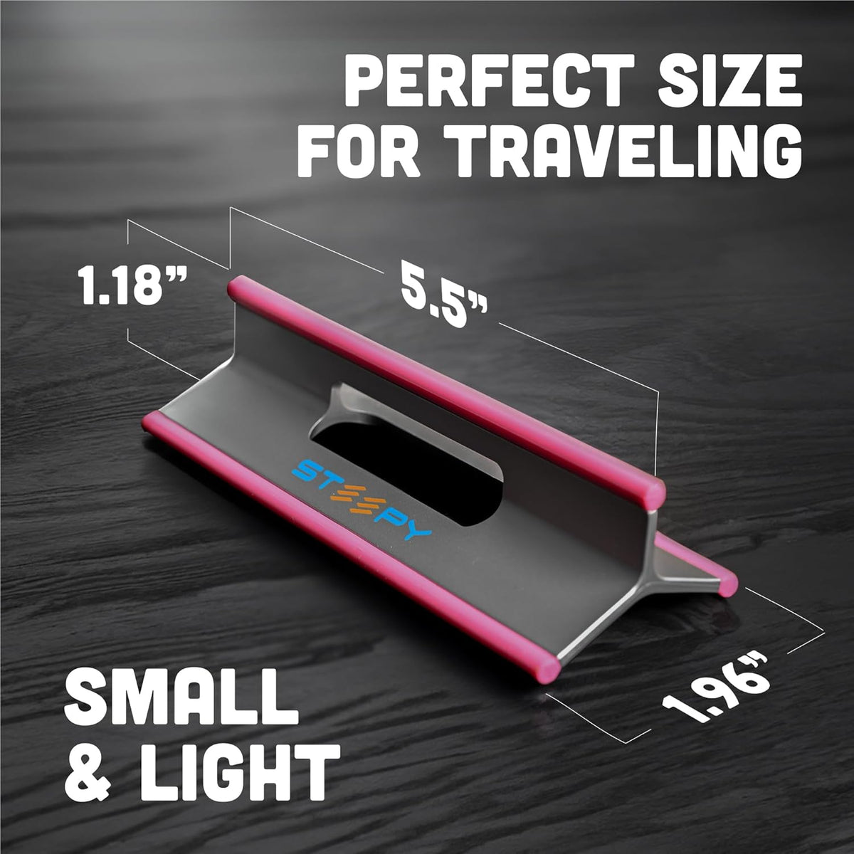 Steepy Adjustable Laptop Stand - 3 Heights, Portable & Compact - Laptop Riser for Desk & Home - Adjustable Height