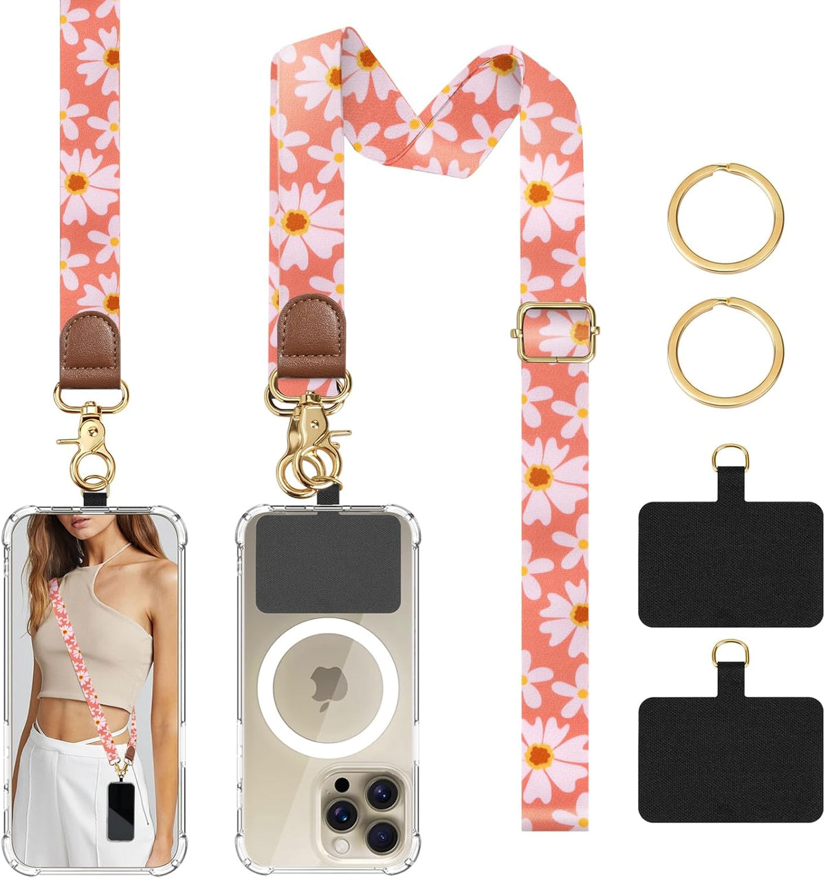 TiMOVO Phone Lanyard Crossbody Wrist Strap, Adjustable Anti-Theft Strap for Smartphone Case