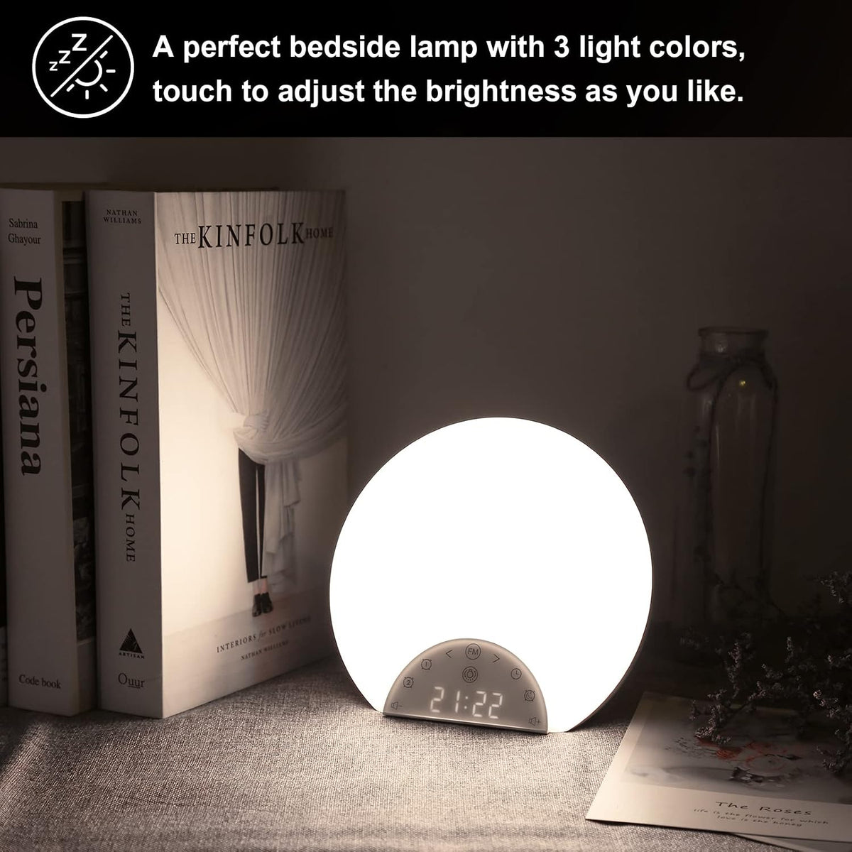 ANTDALIS Snooze, 7 8 Sunrise Alarm Clock Wake Up Light for Kids, Adults, Heavy Sleepers with Dual Alarms, Sleep Aid
