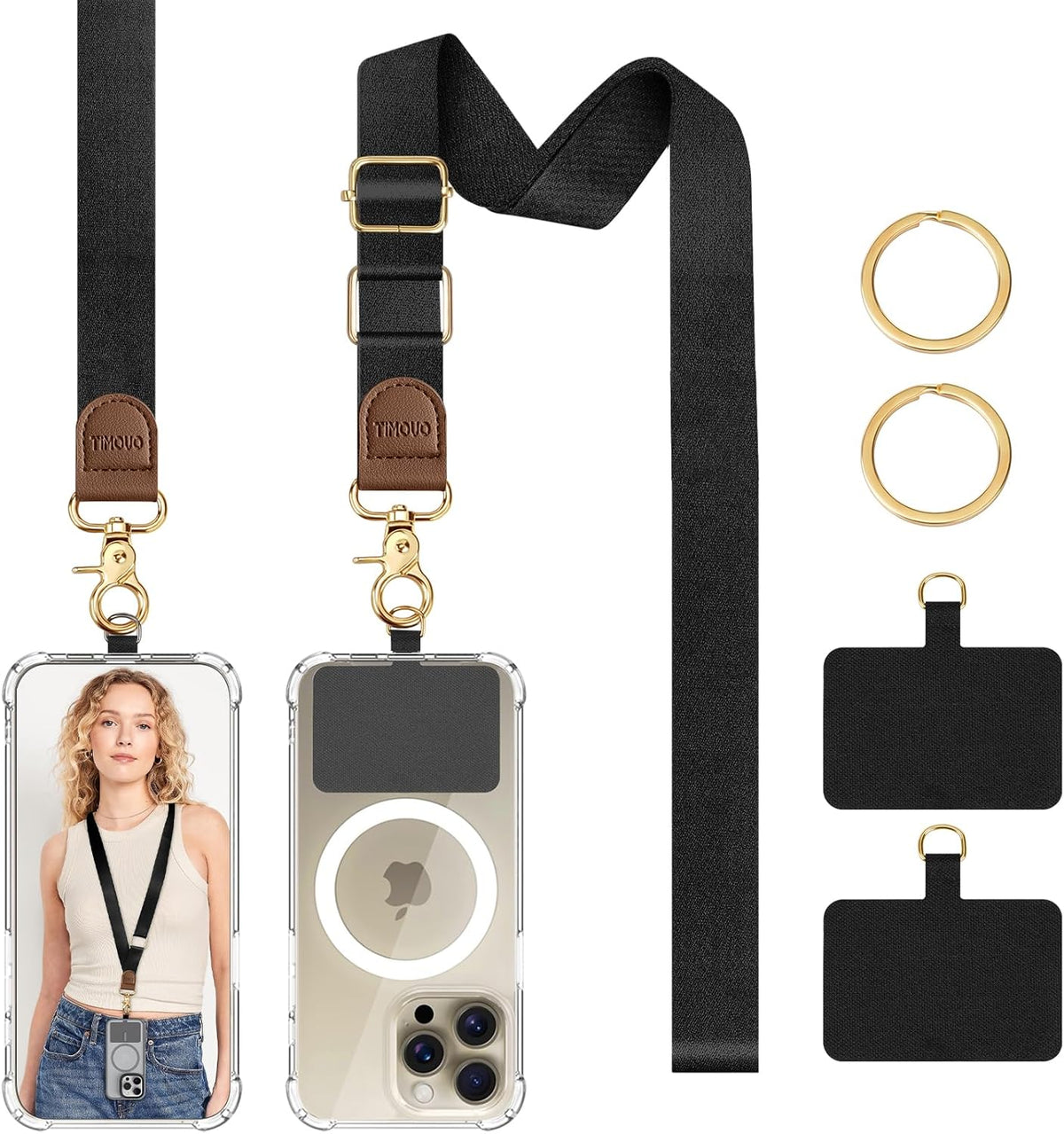 TiMOVO Phone Lanyard Crossbody Wrist Strap, Adjustable Anti-Theft Strap for Smartphone Case