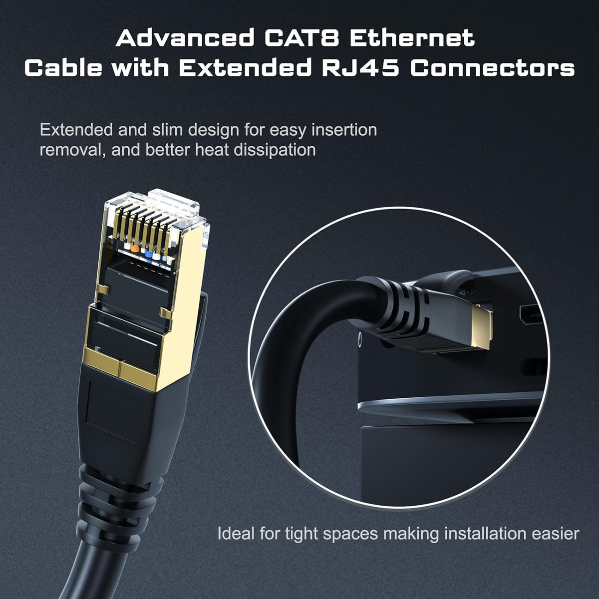 8 40Gbps 2000MHz, 6FT Cat7 Cat6 Cat5e Cat5, RJ45 DbillionDa Cat Ethernet Cable Supports High-Speed Cable, Heavy-Duty