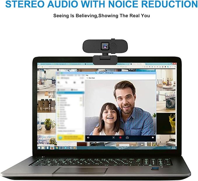 USB Computer Web Camera with Cover Autofocus 4K Plug and Play Wide Angle for Gaming Video Recording Streaming and Live Chat