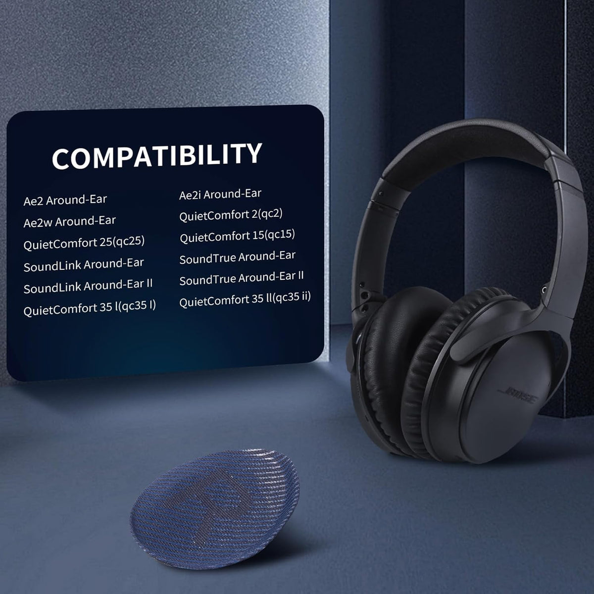 Ear Pads for Bose QC35: Durable Comfortable Noise Cancellation Replacement Cushion Earpads for Bose Quitecomfort 35 QC35 QC35 ii Headphones with Good Audio Quality