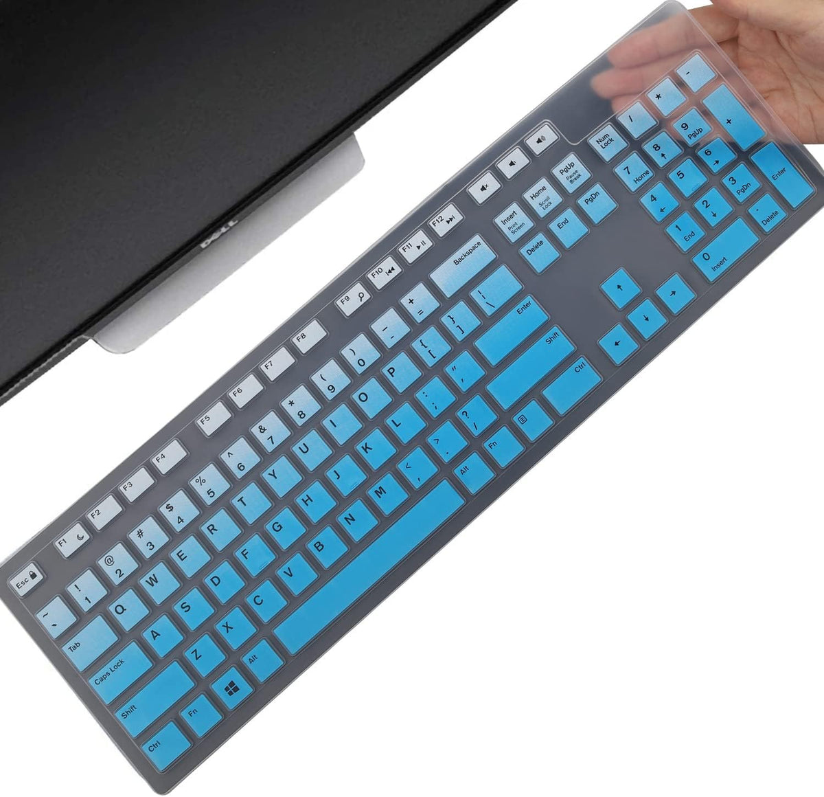 Keyboard Cover Skin for Dell KM636 KB216 KB216t KB216d KB216p Wired & Wireless Keyboard, Dell Optiplex 5250 3050 3240 5460 7450 7050, Dell Inspiron Desktop 24" 27" 5400 5490 7700 7790 3475 3670 3477