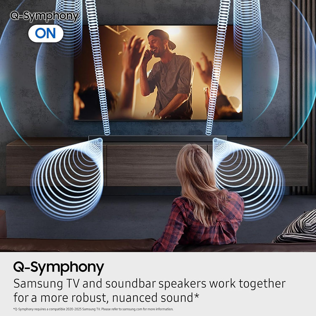Samsung Q-Series Soundbar HW Q600F 3.1.2 ch Subwoofer (2025 Model) SpaceFit Sound Pro, Q-Symphony, Adaptive Sound