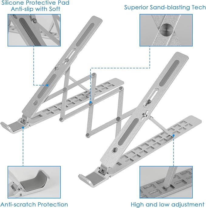 Musiin Foldable Metal Audio Mixer Stand for Studio Controllers(Three-fold)