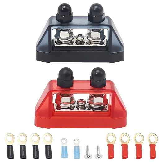 Recoil S2P-516 Busbar Dual Stud #8 Screw Terminal Power Distribution Block