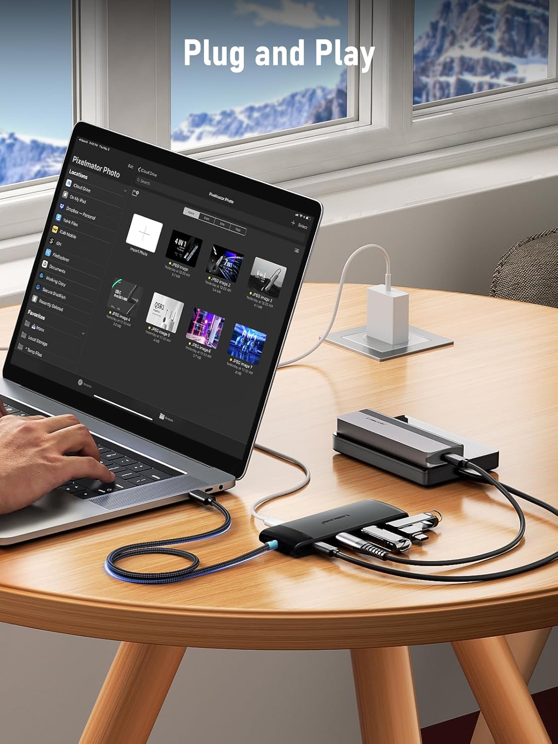 USB C Hub with 10Gbps 2 USB 3.2 & 2 USB C 3.2, Charging Port,USB Port Extender for MacBook Pro/Air,Acer Aspire, HP Dell Laptops,iPad Pro, iPhone 15/15 Pro Max,etc.,0.65ft Cable