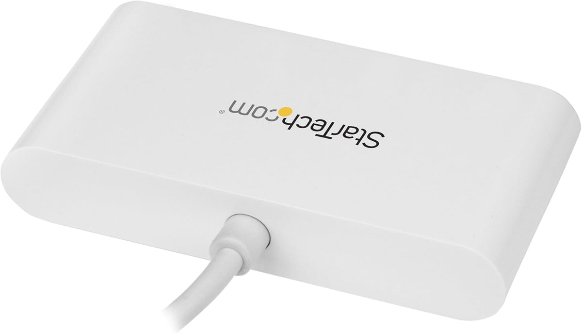 StarTech.com 4 Port USB C Hub with 4x USB-A Ports (USB 3.0 SuperSpeed) - USB Bus Powered - Portable/Laptop USB-C to USB-A Adapter Hub - USB 3.0 (5Gbps) Type-C Hub - White (HB30C4ABW)