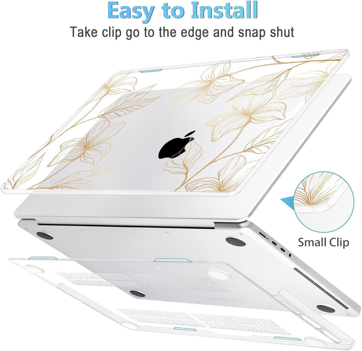 Mektron Case for MacBook Pro 16" M4 A3403 A3186 M3 A2991 M2 A2780 M1 A2485 (2021/2023/2024) Pro/Max with Touch ID, Hard Shell Plastic Laptop Cover Keyboard Cover Screen Protector, Flower S718