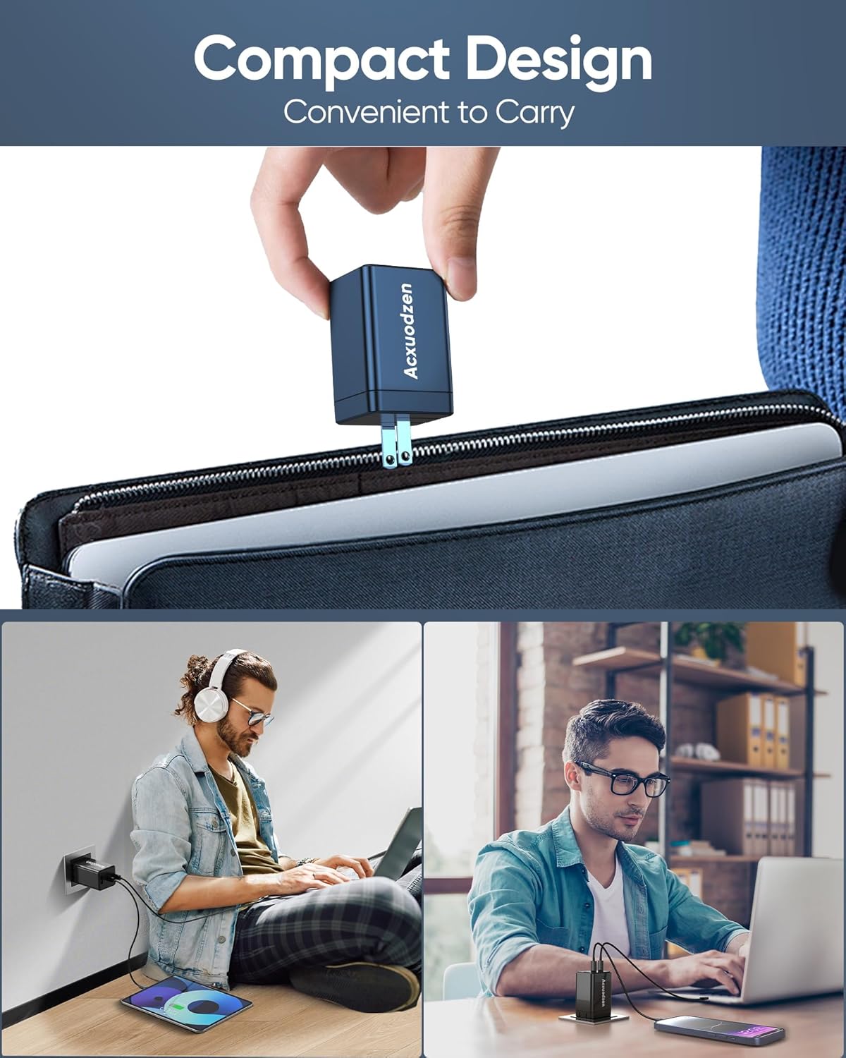 USB C Charger Block 160W, 3-Port GaN Super Fast Charger, Dual 65W Type C Charging Block, Foldable QC3.0 Laptop Fast Charging for MacBook, iPhone, Samsung, Galaxy, iPad, Android (Black, 1 Pack)