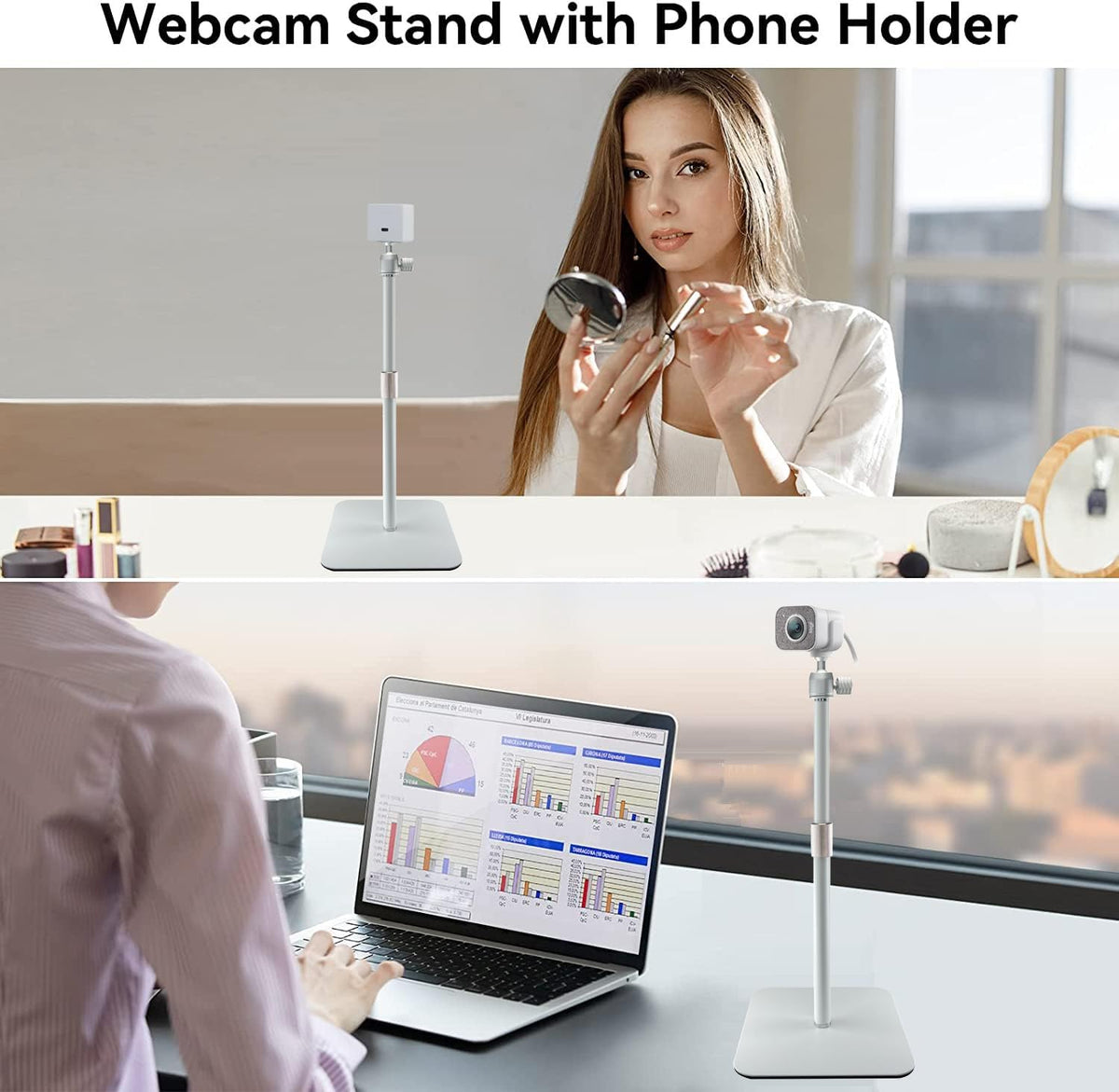 AceTaken 100, 300,Brio 500,C270,C310 White Webcam Magnetic Stand Holder for Logitech Brio Brio webcams