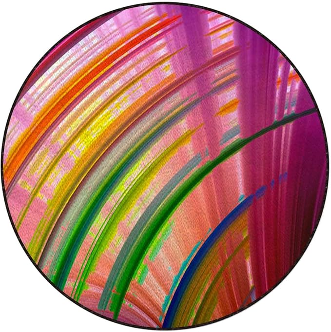 Magenta Blue Chair Mat for Hardwood Floors Tile Floors Office Chair Mat Desk Chair Mat Computer Rolling Chair Rug Floor Protector Mat Contour Stripes Modern Artwork Diameter 59 in