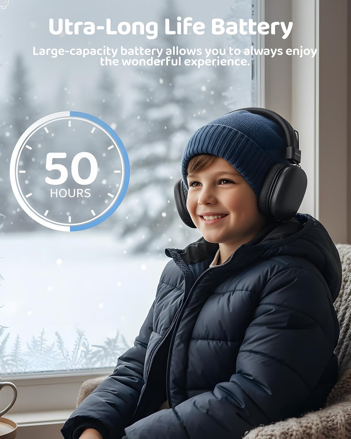 85dBA, 5.4, 50H awatrue Kids Bluetooth Headphones, Over-Ear Wireless Headphones with Microphone, Safe-Volume Bluetooth