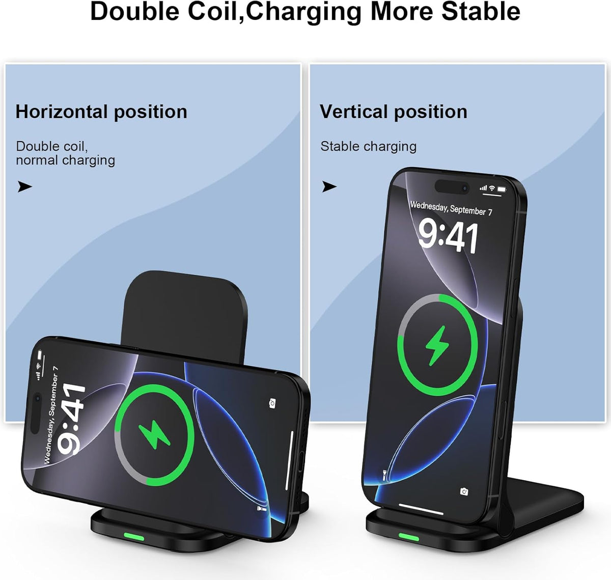 Wireless Fast Charger Stand Foldable Samsung Wireless Charger Fast Charging Station Android Phone Charger Stand for Samsung Galaxy S25 Edge S25 Ultra S25 S24 S23 S22 S21,iPhone 16e 16 Pro Max 15 14 13