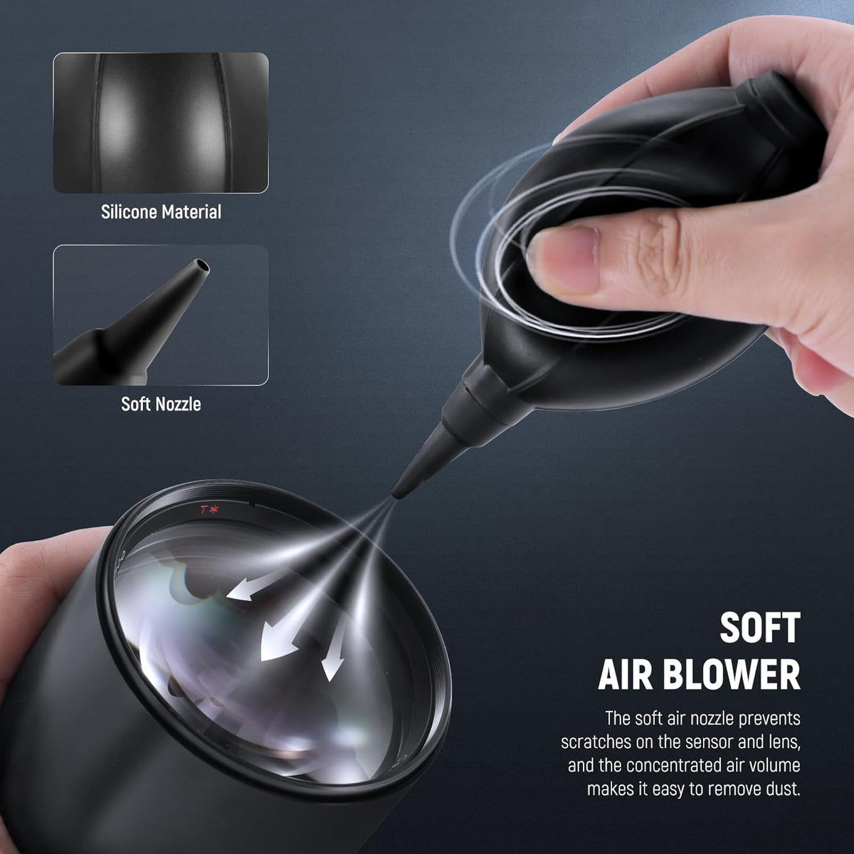 NEEWER 5 in 1 Camera Lens Cleaning Kit, 1x Lens Brush Pen + 1x Air Blower + 1x 24mm Full Frame Sensor Swab + 2X Cleaning Cloth, for Electronics, Smartphones, Tablets, HM-43