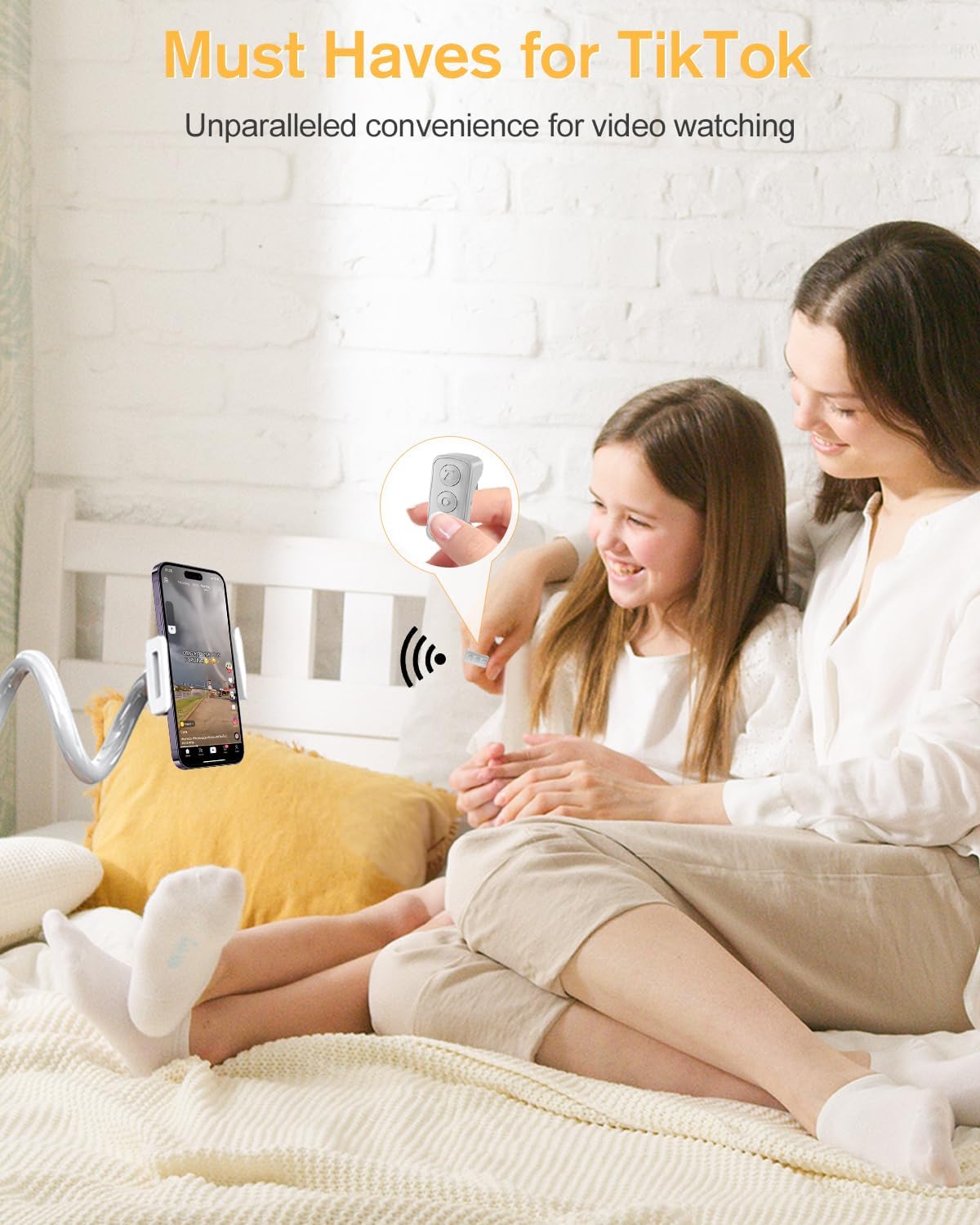 ADZERD Remote Control for TikTok, Page Turner for iPad iPhone, Bluetooth Camera Video Recording Remote, Scrolling Ring for TIK Tok, iPhone, iPad, iOS, Android - Grey