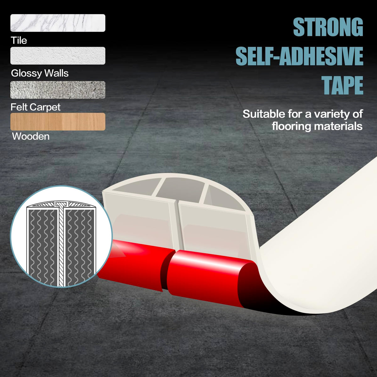 Floor Cord Cover Cable Cavity Self Adhesive Cord Hider Floor 10FT Floor Cable Management Power Cord Protector Floor Electric Cord Covers for Offices, Gym, Exhibitions (Beige, 1.97" x 10')