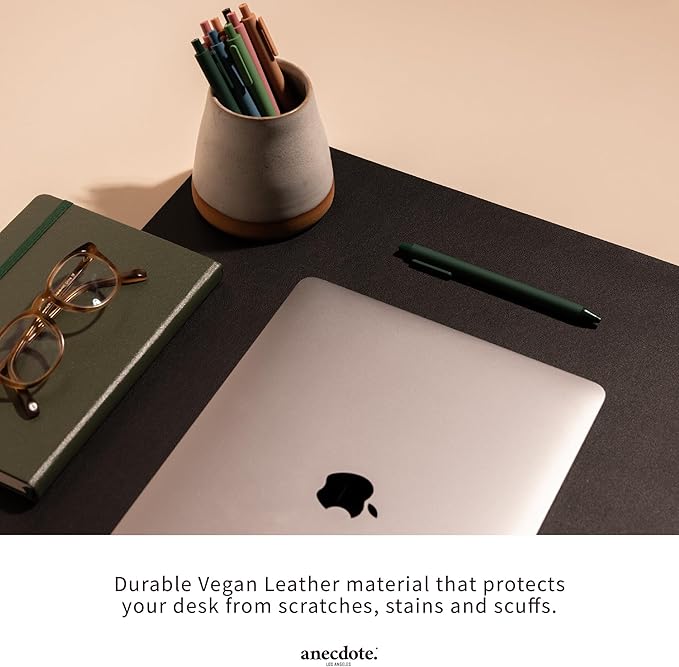 ANECDOTE Vegan Leather Desk Pad - 31.5"x17" Desk Mat for Your Office. This Quality Large Mouse Pad has Chic Elegance, Professional Look & Satisfying Touch - The Perfect Leather Mouse Pad for You!
