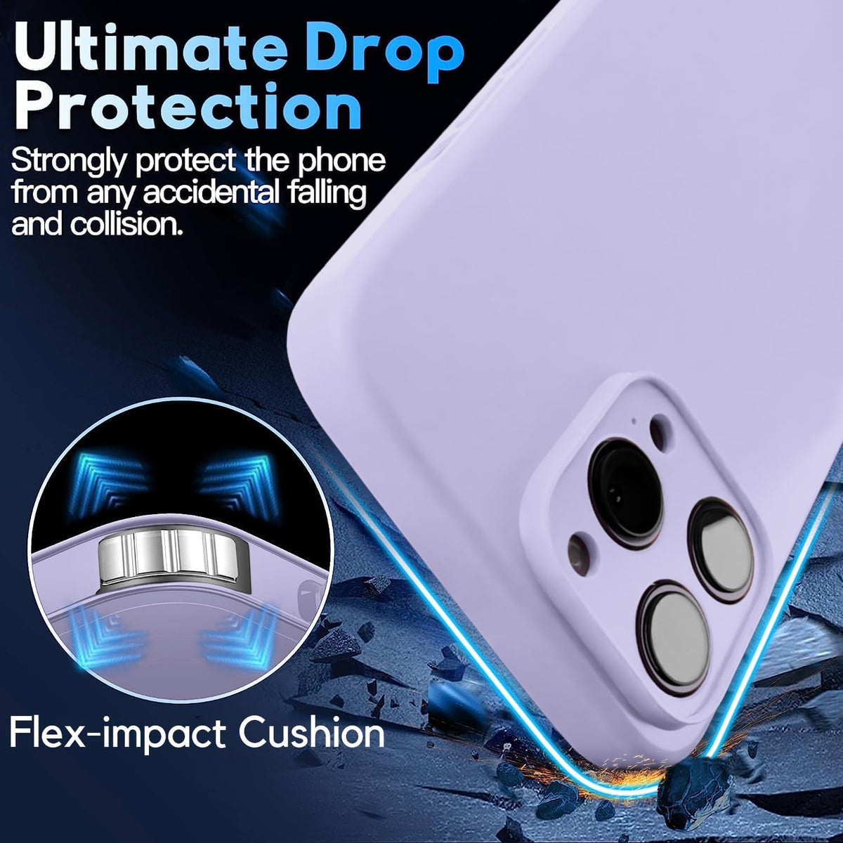 Blaspins Crossbody Lanyard Strap Case for iPhone 14, Neck Cross Body, Adjustable Holder Removable, Drop Protection Shockproof, Hands-Free Silicone Case Cover 6.1 inch, 150 cm Strap, iP14 - Purple