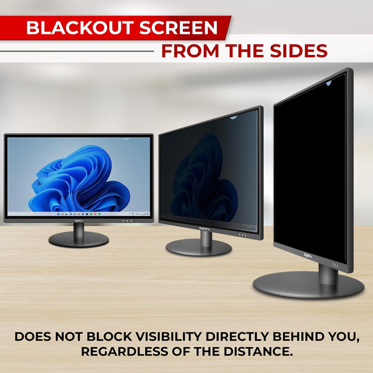 23.8 Inch 16:9 Computer Privacy Screen Filter for Monitor - Privacy Shield and Anti-Glare Protector