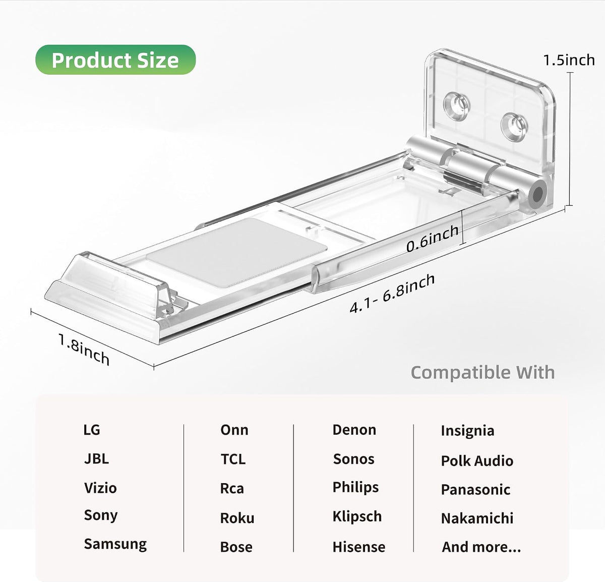 ELETIUO 3.5-6.1,Hold 30 Lbs,Soundbar Soundbar Wall Mount Bracket for Samsung, LG, Sony, JBL, Vizio, Sonos and More
