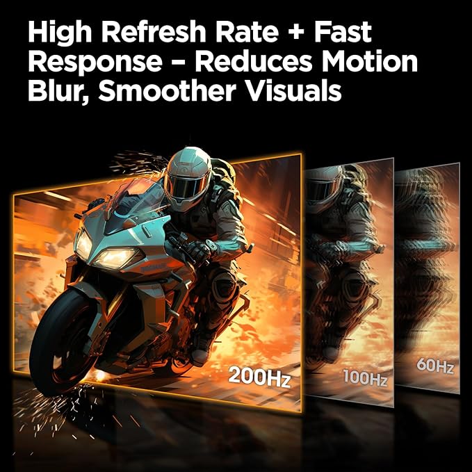 KOORUI 27 Inch Gaming Monitor 200Hz FHD (1920x1080) HDR400 1ms Fast IPS 90% DCI-P3 Adaptive-Sync HDMI 2.0 DP 1.4 VESA Mount Tilt Adjustable G2711P